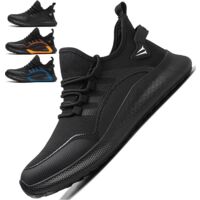 MINKUROW Scarpe antinfortunistiche Uomo Donna con puntale in acciaio Scarpe da ginnastica antinfortunistiche leggere e comode Scarpe da lavoro resistenti agli urti e alle forature Black-38