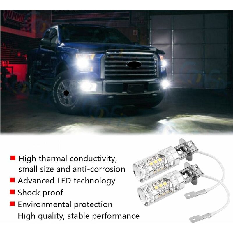 Packung mit 2 H8/H11 RGB-Nebelscheinwerfern, mehrfarbige RGB-LED- Nebelscheinwerfer, Fahrlampen, Fernbedienung, H8/H11-Ersatzlampe