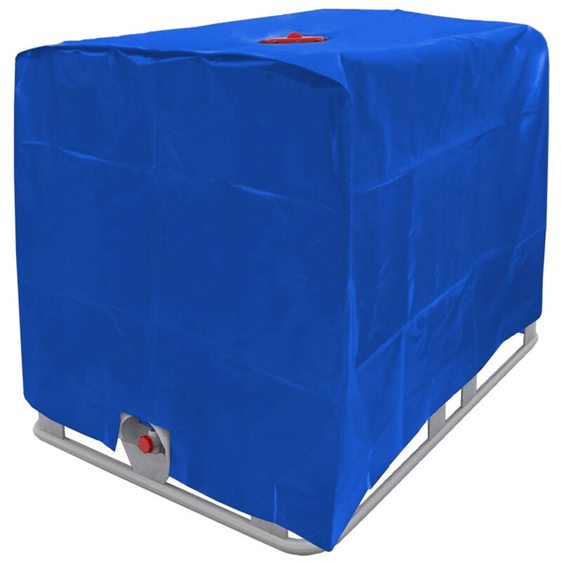 Tone IBC-Eimerabdeckung 1000L Outdoor-Wassertankabdeckung Staubdichtes  wasserdichtes Tuch - Blau Ohne Reißverschluss und Deckel