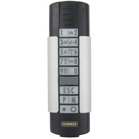 Sommer – Clavier à code radio Telecody+ 12 canaux – Touches rétroéclairées – Résistant aux intempéries – Portée 50m – Indice de protection IP64 - S10212-00001