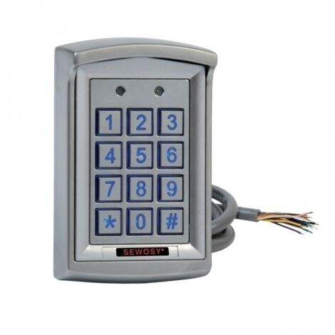 Sewosy – Clavier à code pour contrôle d'accès autonome – Alimentation 12-24V AC/DC – Boîtier inox résistant – Rétroéclairage bleu – K1000