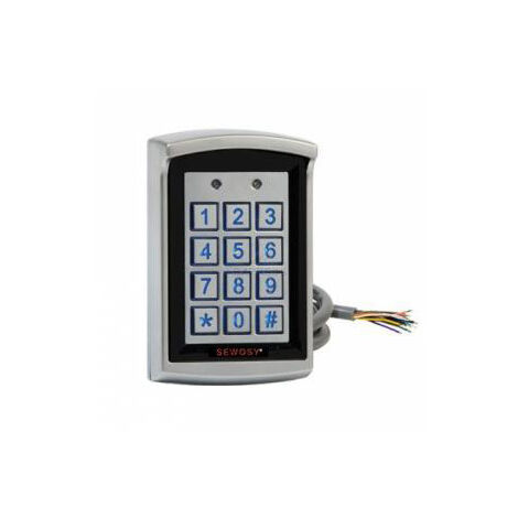 Sewosy – KR1000 Clavier à codes et lecteur de badges – Alimentation 12/24V AC/DC – Protection IP65 – Pour accès sécurisé avec 1010 utilisateurs
