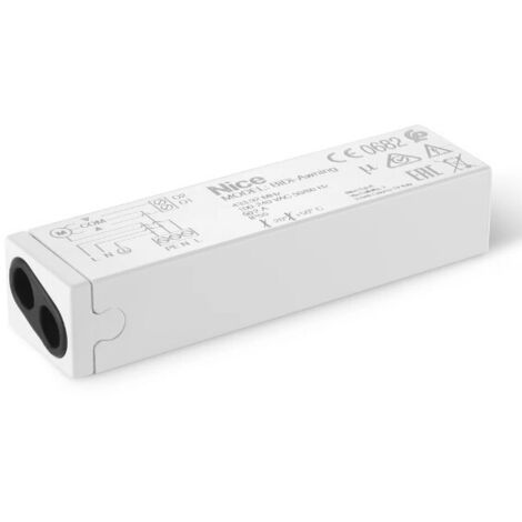 Nice – Récepteur radio pour motorisation – Fréquence 433,92 MHz – Tension 230 V – Portée 150 m – Technologie rolling code