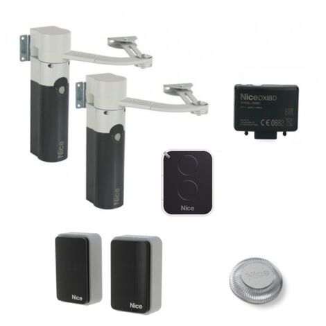 Nice – Kit de motorisation pour portail battant – Moteur électromécanique 24V – Charge jusqu'à 120Nm – Vantaux jusqu'à 1,8m – WALKY2024BDKCE