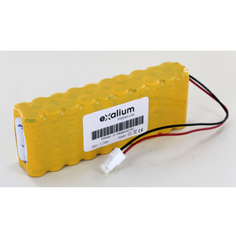 Exalium Premium – Batterie 24V 1.7Ah NiMh pour motorisation de portail – Compatible moteurs Cardin SL et BL – Solution de secours fiable