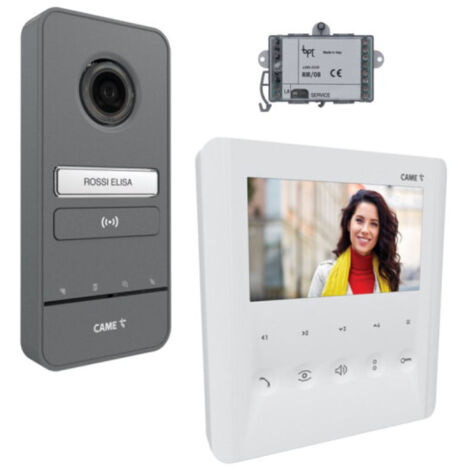 Kit visiophone CAME avec moniteur filaire – Installation applique – Protection IP54 – Angle de vision 100° – Résistance chocs IK09 - 8K40CF-032
