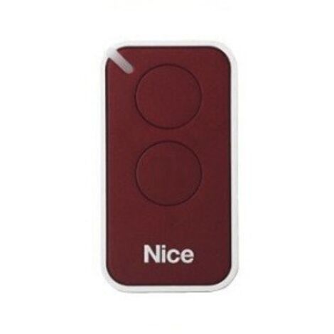 Nice – Télécommande pour motorisations – Programmable par autoapprentissage – Fréquence 433.92 MHz – 2 boutons rouges ergonomiques - ERA-INTI2R (1/3)