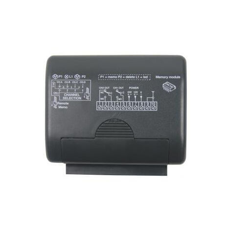 Récepteur radio 433,92 MHz FM – Alimentation 12/24 V AC/DC – 2 canaux – Compatible télécommandes Cardin – Montage intérieur - RMQ449200