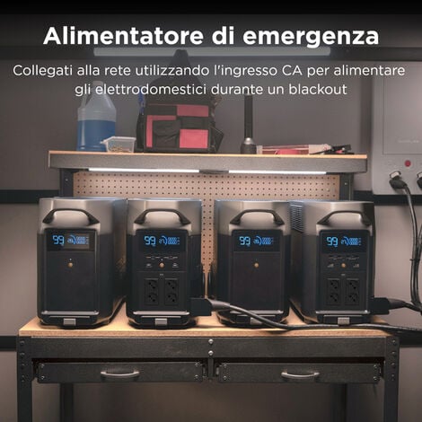 ECOFLOW Batteria Supplementare DELTA Pro, Capacità 3600Wh, Espansione di  DELTA Pro Fino a 10,8kWh, Ricarica