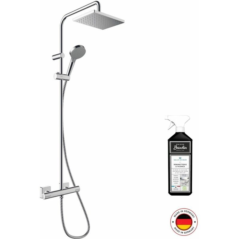 hansgrohe Vernis Blend - sistema de ducha con termostato, ducha lluvia (200  mm) con grifo, ducha de