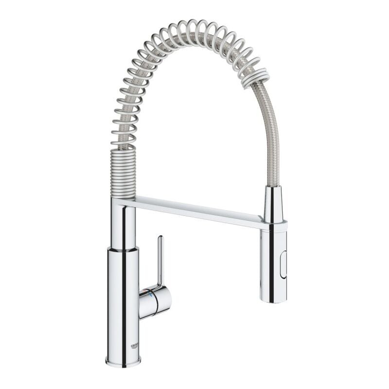 Grifo de cocina con caño alto rociador GROHE Get cromado