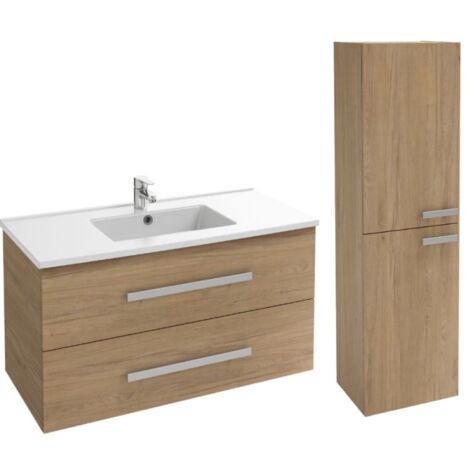 Mueble bajo lavabo Ola up + columna de baño roble 100 cm JACOB DELAFON (1/3)