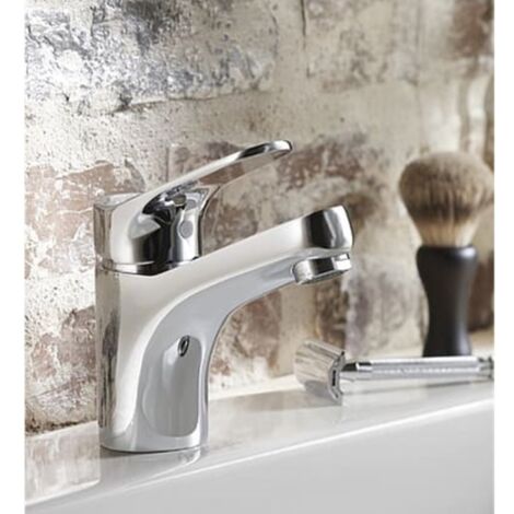 Jacob Delafon - Mitigeur lavabo bec haut Louise - Design Rétro, poignée céramique - Économie d'eau - 17x36,2x5,5 cm - Finition Chrome - E24361-CP