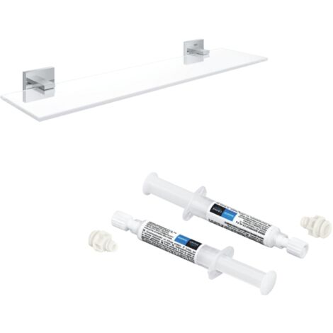 Estante GROHE Start Cube 53 cm cromado + GROHE QuickGlue A2 para acceso con dos placas de fijación (1/2)