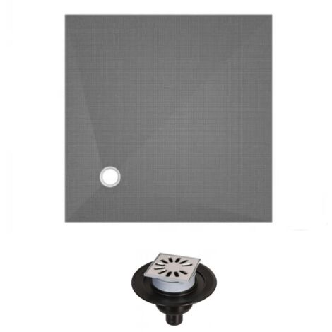 Receveur de douche à carreler 150 x 150 WEDI Fundo Primo carré écoulement excentré + bonde verticale (1/4)