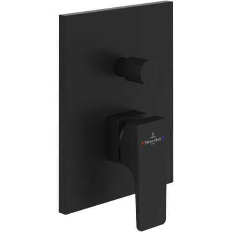Mezclador mecánico empotrado con desviador VILLEROY ET BOCH Architectura Square Negro Mate (1/5)