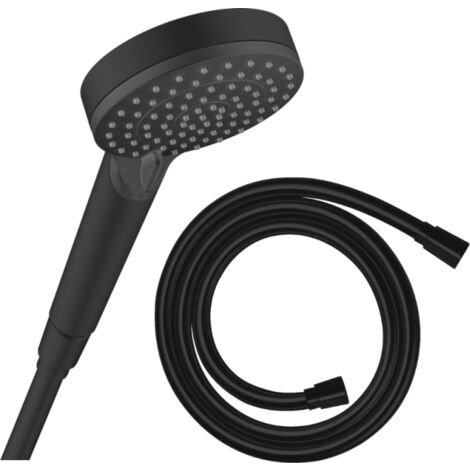HANSGROHE Vernis Blend + Rociador de ducha flexible Isiflex 160 cm negro mate (1/4)