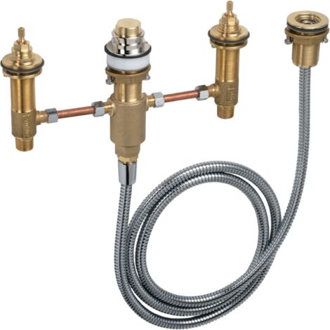Hansgrohe Cuerpos de montaje - Cuerpo básico para grifo de cuatro orificios para borde de bañera, con accesorios 13244180