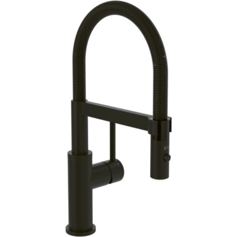 Grifo de cocina compacto con rociador en negro mate VILLEROY & BOCH Steel Expert