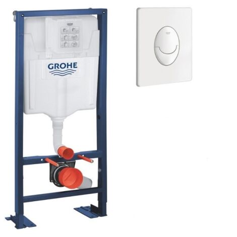 GROHE - Estructura soporte para inodoro Solido con placa de accionamiento blanca