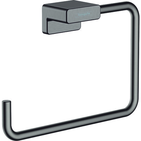 HANSGROHE Toallero de aro negro cromado cepillado AddStoris