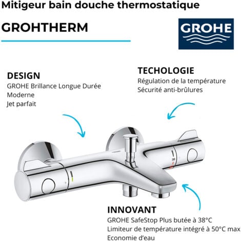Grohe Grohtherm 800 - Conjunto de ducha termostático, Ref
