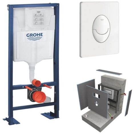 Juego de marco de soporte Grohe Solido con cubierta Wedi I-Board, blanco, sin revestimiento