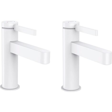 HANSGROHE Grifo para lavabo 100 agua fría sin extraíble ni desagüe blanco mate Finoris (1/3)