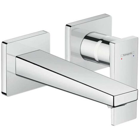 HANSGROHE Mezclador empotrado de pared para lavabo, caño 165 mm, manecilla de palanca, desagüe libre cromado