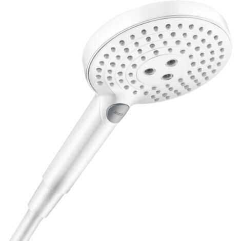 Hansgrohe Raindance Select S - Alcachofa de ducha 120, 3 chorros, EcoSmart, blanco mate 26531700