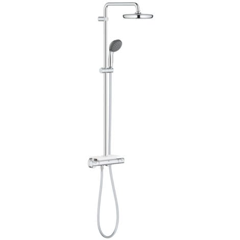 Columna de ducha Grohe con mezclador termostático Vitalio Start System 250  + Batinea microfibra 40x40 naranja