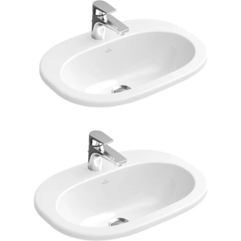 Conjunto de dos lavabos encastrables VILLEROY ET BOCH O.Novo Blanco CeramicPlus (1/2)