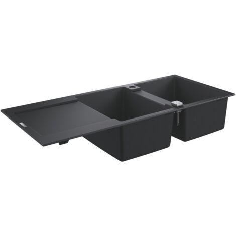 GROHE Fregadero de composite con escurridor K500 Granito Negro 31647AP0 (1/3)