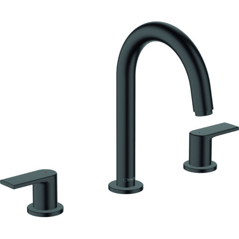 HANSGROHE Vernis Shape Grifo monomando negro mate de 3 orificios con desagüe sintético y extraíble (1/5)