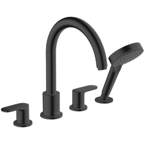 Mezclador de bañera y ducha de 4 orificios negro mate HANSGROHE Vernis Blend