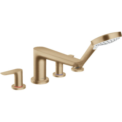 HANSGROHE Talis E grifo monomando para bañera y ducha con 4 orificios bronce cepillado