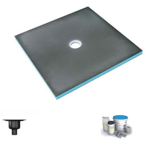 Receveur de douche à carreler 150 x 150 WEDI Fundo Primo carré écoulement centrée + bonde verticale + kit d'étanchéité (1/5)