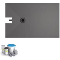 Receveur à carreler 160 x 100 cm WEDI Fundo Plano, bonde intégrée + kit d'étanchéité