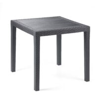 Tavolo antracite effetto rattan in polipropilene  79x79x72 cm