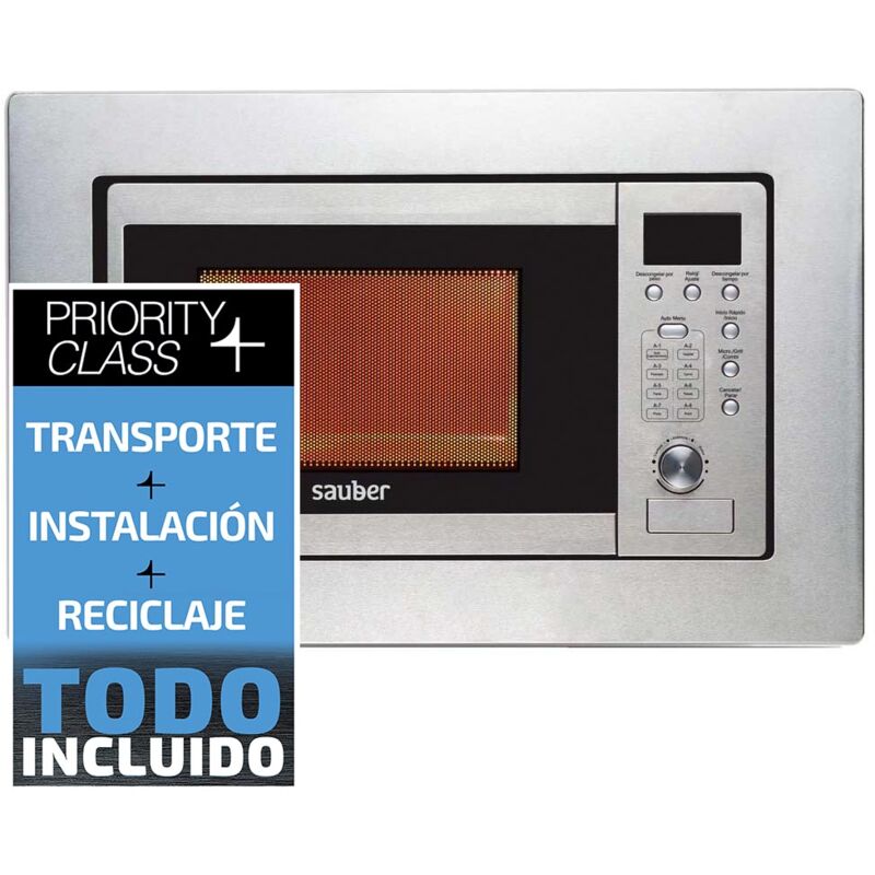 Horno microondas integrable SAUBER HMS02I 20 litros con grill inox