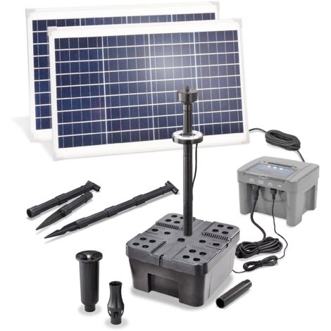 esotec Solar Teichfilter-Set Profi 70/2800 LED LIFEPO4 Akku Wasserspiel 100955