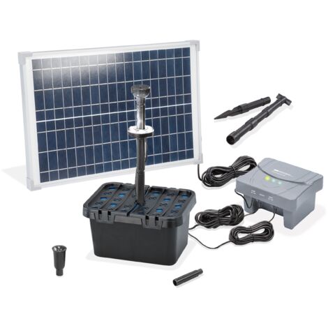esotec Solar Teichfilterset Profi 25/700 LED LIFEPO4 Akku Solarmodul 100953
