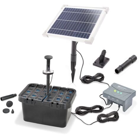 esotec Solar TeichfilterSet Profi 6/230 LED Akku TeichFilterpumpe 100950