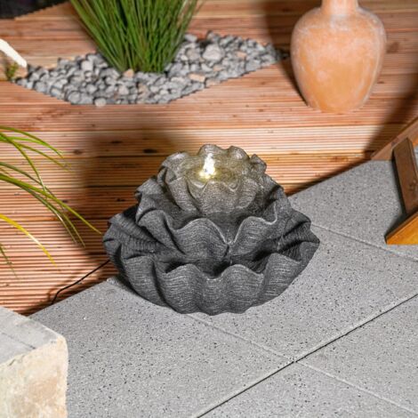 esotec Solar Muschelbrunnen mit Akku und LED Licht wetterfest outdoor 101328 (1/5)