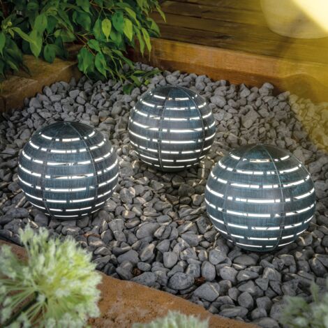 esotec Solar-Leuchtkugel BILBAO 3er-Set D=15cm Solarleuchte outdoor 103027
