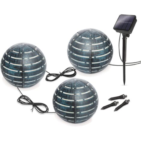 esotec Solar-Leuchtkugel BILBAO 3er-Set D=15cm Solarleuchte outdoor 103027