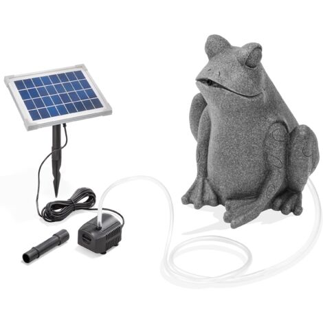 Solar-Gartenbrunnen Mit Chillendem Frosch Auf Seerosenblatt – Wasserspiel Für Teich & Balkon