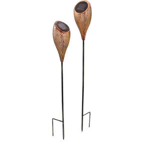 esotec Solarstecker für außen Messina 2er SET LED Gartenstecker outdoor 102371