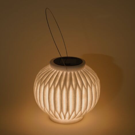 Solar Hängeleuchte Ibiza in Sandsteinoptik Lampion Solarleuchte outdoor 102670