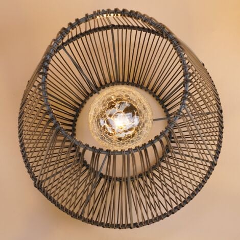 esotec Solar Windlicht Ilona 50cm POLY-RATTAN METALL-GEHÄUSE wetterfest 102208